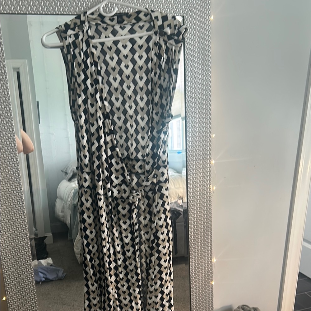 Banana Republic Black and White Halter Sundress